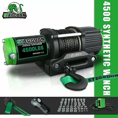 STEGODON Electric Winch 4500LBS Synthetic Rope 12V Tow Truck ATV UTV Offroad 4WD • $149.90