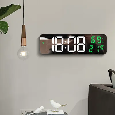 LED Digital Wall Clock Wall Time Temperature Humidity Display Electronic Display • £12.71