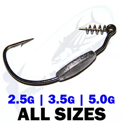 Weighted Wide Gape Worm Hooks Weedless Fishing Hook For Zman Gulp Soft Plastics • $7.95