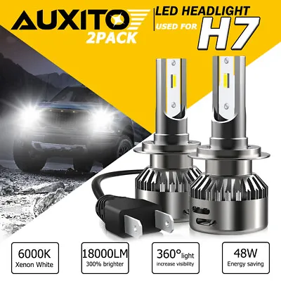 $19.99 • Buy AUXITO H7 LED Headlight Bulb Kit High Low Beam Lamp 6500K Super White 20000LM