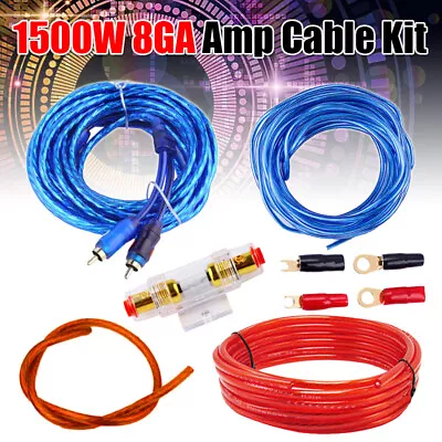 1500 Watt Car Power Amplifier Wiring Kit AMP RCA Power Cable Sub Audio Subwoofer • £7.49