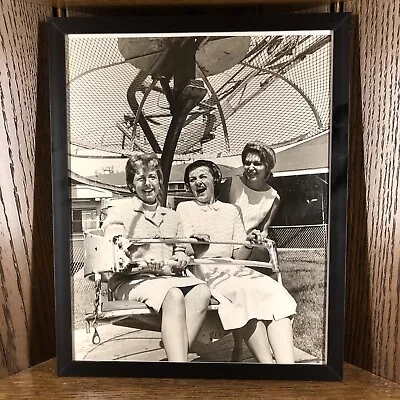 Vintage 1966 Carnival Ride Old LadyHappy Indiana Indy State Fair Framed Picture • $13.98
