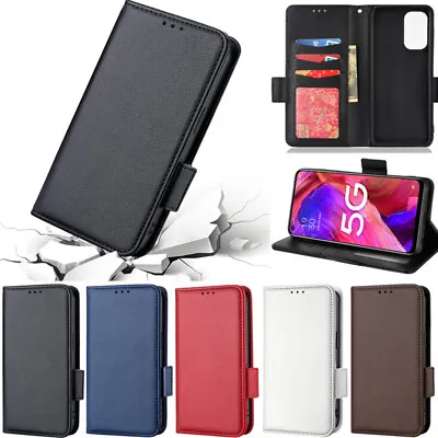 Litchi Book Wallet Leather Flip Case Cover For Oppo A96 A76 A52 A54 A74 A94 A16S • $15.48