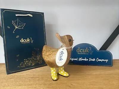 £15 • Buy DCUK The Original Wooden Duck Company Yellow Spotty Polka Dot Wellies - ‘Ewan’