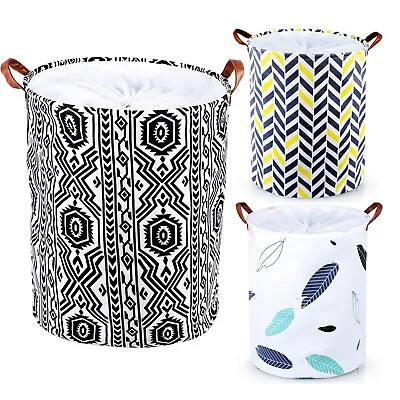 Washing Dirty Clothes Laundry Basket Canvas Baby Toy Hamper Storage Bag Closets • £9.99