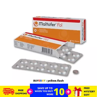 Original MALTOFER FOL CHEWABLE TABLETS 30'S  For Iron Deficiency Free Shipping • $41.23