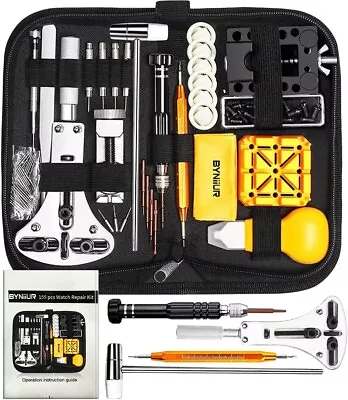 Watch Repair Tool Kit Watch Band Link Tool Set Watch Case Opener Spring Bar With • $36.95