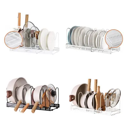 Expandable Kitchen Pan Stand Saucepan Pot Rack Cupboard Storage Organiser Holder • £10.28