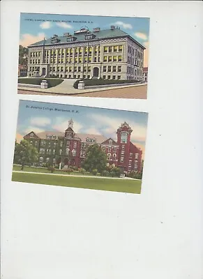 Lot Vintage Manchester Nh Central Hs St. Anselms College Tichnor Linen Postcard • $2.43