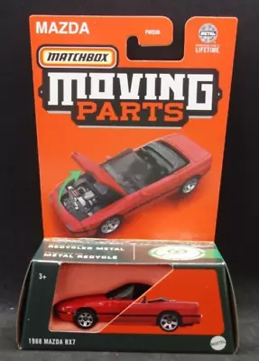 2024 MATCHBOX MOVING PARTS 1988 MAZDA RX7 RED JDM 80s CABRIOLET OPENING BONNET • $14.99