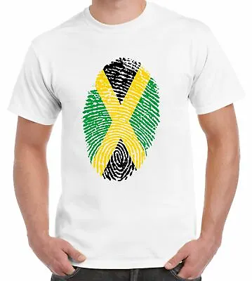 Jamaican Flag Finger Print Men's T-Shirt • £12.95