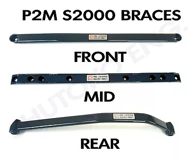 P2m Front+mid+rear Lower Tie Bar Braces 3pcs For 00-09 Honda S2000 S2k - Phase 2 • $219.99