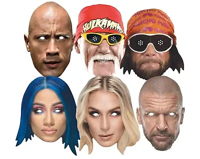 £8.99 • Buy WWE Legendary Wrestlers Official 2D Card Party Face Masks Variety 6 Pack 