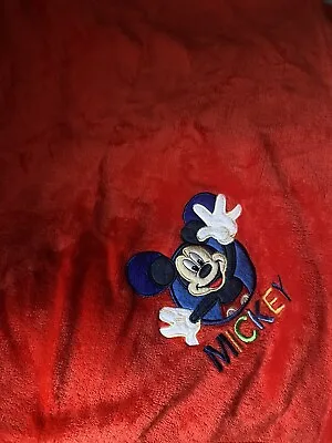 Disney Store Mickey Mouse Fleece Throw Blanket 50” X 60” • £12