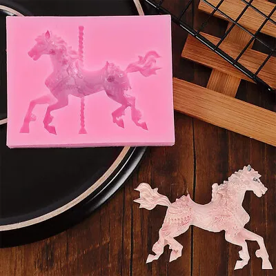 3D Carousel Horse Mould Silicone Fondant Cake Molds Cake Decorating For • £6.88