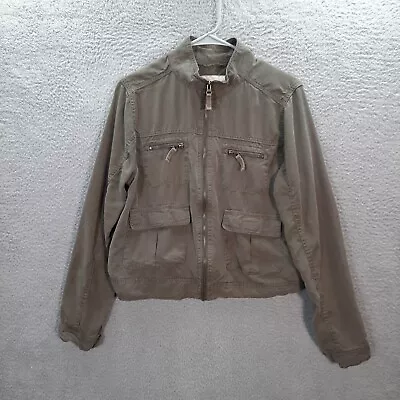 Mossimo Jacket Womens Large Green Military Army Bomber Lightweight Outdoors Top • $11.16