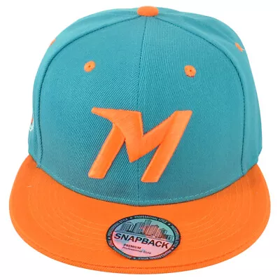 Miami Florida Dolphins Theme Football Snapback Flat Bill Adults Men Hat Cap • £19.07