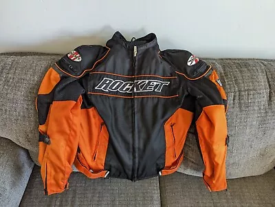 Joe Rocket Orange Resistor Armored Motorcycle Jacket Men's Size S - 38 • $80