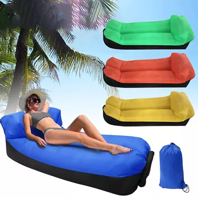 Outdoor Inflatable Sofa Camping Folding Chair Sleeping Bag Air Bed Beach LazyBag • £13.36