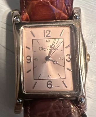 Vintage Oleg Cassini Rose Gold Tone Leather Band New Battery • $17