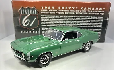 Highway 61 1/18 Scale 1969 Chevy Camaro “Green Version” Vintage Detail • $179.99