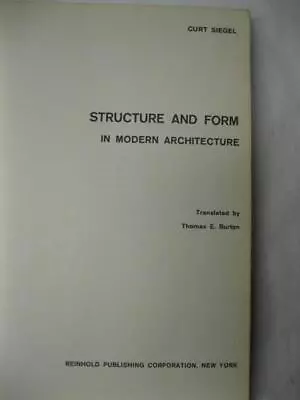 Curt Siegel Structure And Form Vtg Architecture House Plan Mid Century Modern • $59