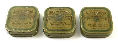 Set Of 3 Vintage Underwood Silver Brand KeeLox Typewriter Ribbon Tins Empty • $26.94