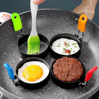 2/4Pcs Kitchen Non-Stick Round Egg Ring Omelette Perfect Pancake Baking Mould  • £4.99