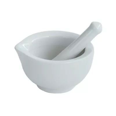 Mortar And Pestle Set Classic Marble Natural Stone White Pestal To Grind Food US • $11.92