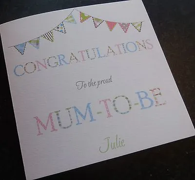 Personalised Baby Shower - Mum To Be Card - Boy Girl Or Unisex - Handmade • £2.95