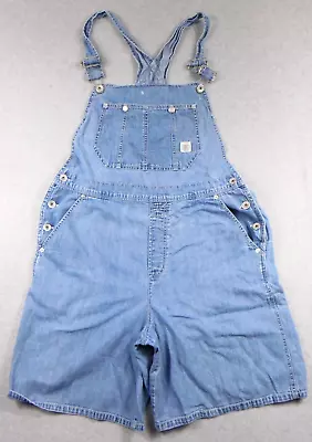 DKNY Women's Medium Shortalls Medium Wash Denim Jean Blue • $15.50