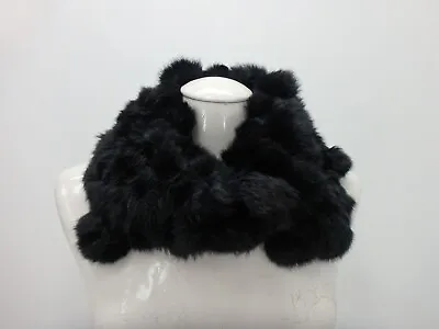 Satin Rabbit Real Fur Collar / Scarf Black For Winter Coat Jacket 38312 • $7.84
