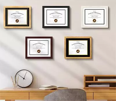 11x14 Diploma Certificate Frame 8.5x11 With Double Mat For Document/Photo • $19.69