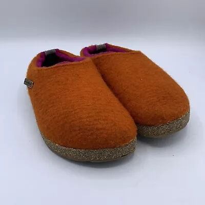 Haflinger Slippers Orange Womens Sandals Clogs Flair Soft Size 8 • $55.59