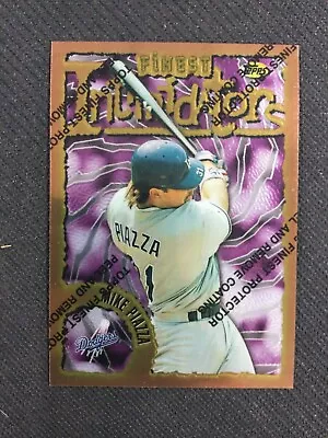 1996 Topps Finest Intimidators #113 Mike Piazza With Coating LA Dodgers HOF • $5