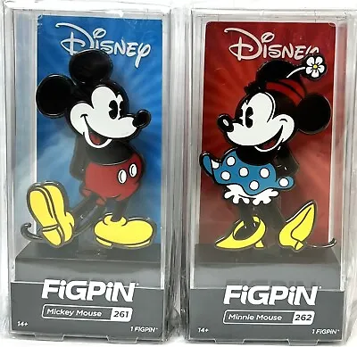 $21.99 • Buy FiGPiN Disney Classic Mickey #261 & Minnie #262 Collectible FigPin Set Of 2