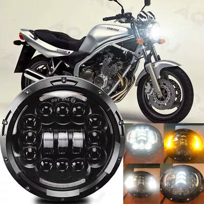 7'' Round LED HEADLIGHT For Yamaha XJ XS 250 400 600 650 750 850 1100 Virago • $48.99