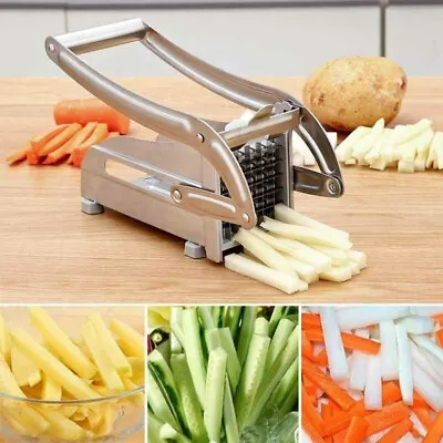 Hot Stainless Steel French Fry Cutter Potato Vegetable Slicer Chopper 2 Blades • $19.37