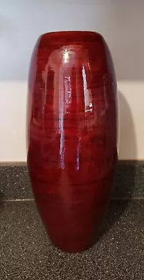12  Vintage Spun Bamboo Red Lacquer Vase Lerman Decor • $40