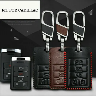 Keys Remote Car Fob Case Cover Leather Bag For Cadillac Escalade CTS XTS DTS SLS • $9.19