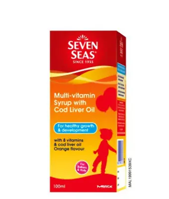 $19.90 • Buy 1 Pcs X Seven Seas Multivitamin Syrup With Cod Liver Oil (100ml) DHL EXPRESS