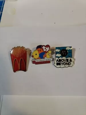 Lot Of Three Vintage McDonald's Hat Backpack Bag Fast Food Lapel Pins Lot #5 • $12