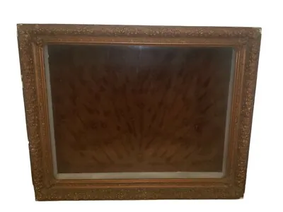 Vintage Antique Wooden Shadow Box Velveteen Board Gesso Ornate Frame  26 X 20  • $299