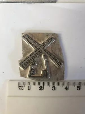 Windmill Amsterdam Energy Wind Power Mill Foil Printing Plate Adana Letterpress  • £3