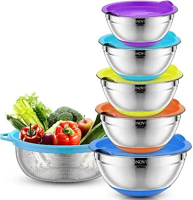£17.99 • Buy 6PCS Mixing Bowl Homikit Stainless Steel Salad Bowls With Airtight Lids UK Stock