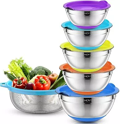 £17.99 • Buy 6PCS Mixing Bowl Homikit Stainless Steel Salad Bowls With Airtight Lids UK Stock