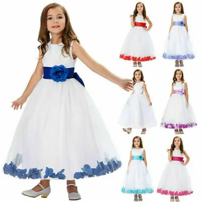 £16.99 • Buy Petals Flower Girl Dress Wedding Bridesmaid Princess Formal Party Prom Dress UK