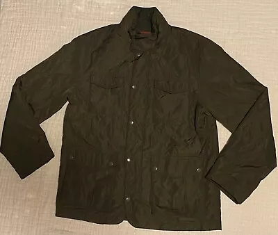 Merona Field Jacket Medium Army Green Snap Button Hidden Zipper 4 Pockets • $12.34