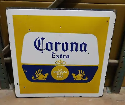 Corona Beer Metal Table Porcelain Top #18-Mexican-Restaurant Bar-30x30-Vintage • $179.97