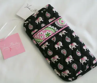 Vera Bradley PINK ELEPHANTS SINGLE EYE Eyeglasses SUNGLASSES Case For PURSE  NWT • $44.95